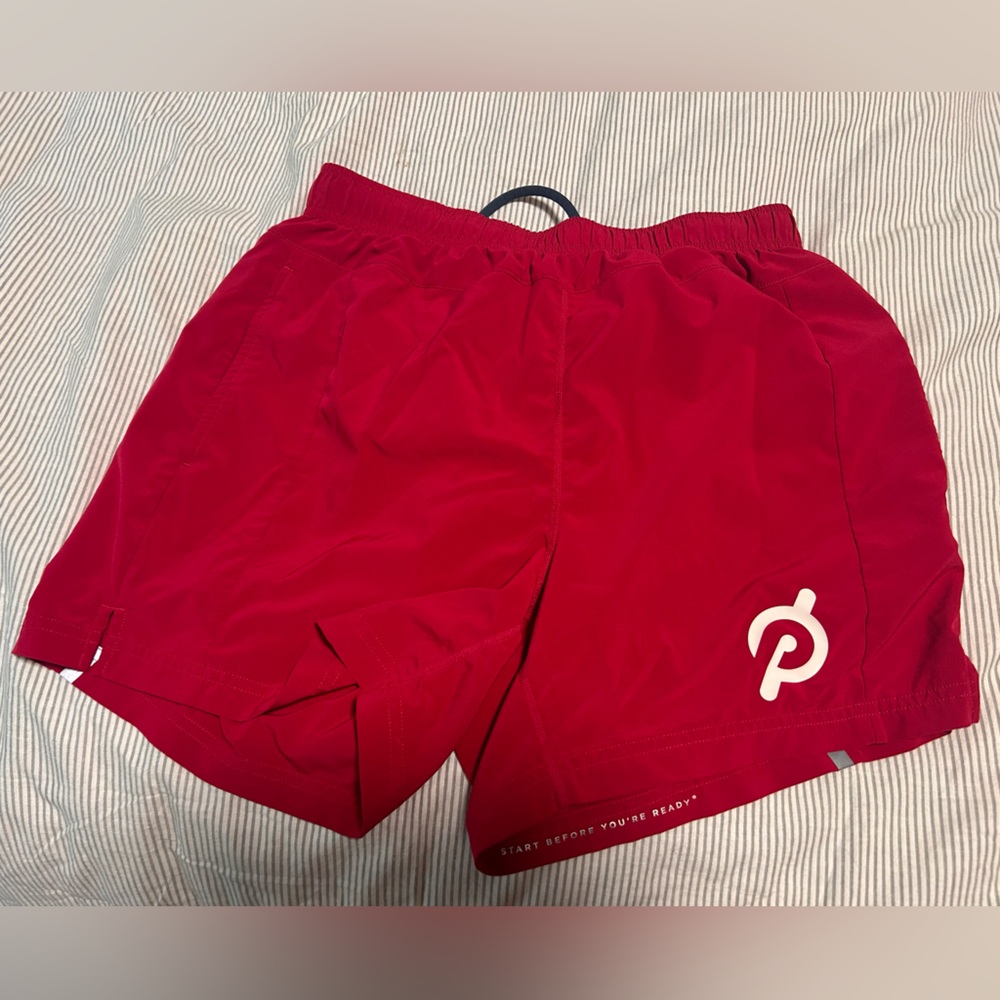 Peloton Bright Red Workout Shorts